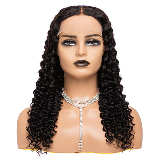 5X5 Glueless Lace Front Wigs Deep Wave 200% Density Lace Wigs